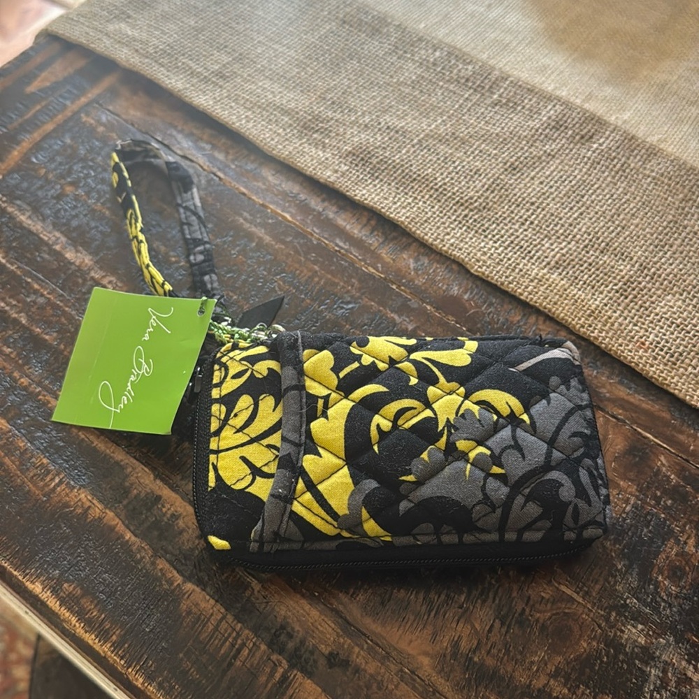Vera Bradley Black and Yellow Wristlet NEW